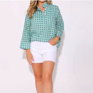 Jude Connolly ⭐️NWT⭐️ Green Geometric Women's Top size XS